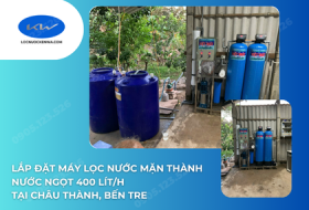 Lắp Đặt Máy Lọc Nước Mặn Thành Nước Ngọt 400 Lít/H Tại Châu Thành, Bến Tre