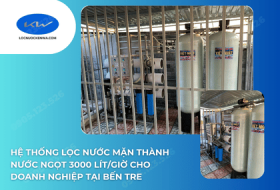 Hệ Thống Lọc Nước Mặn Thành Nước Ngọt 3000 Lít/Giờ Cho Doanh Nghiệp Tại Bến Tre