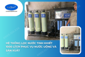 Hệ thống lọc nước tinh khiết 1000 lít/h phục vụ nước uống và sản xuất tại Long An