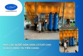 Máy lọc nước mặn 2000 lít/giờ cho khách hàng tại Tiền Giang