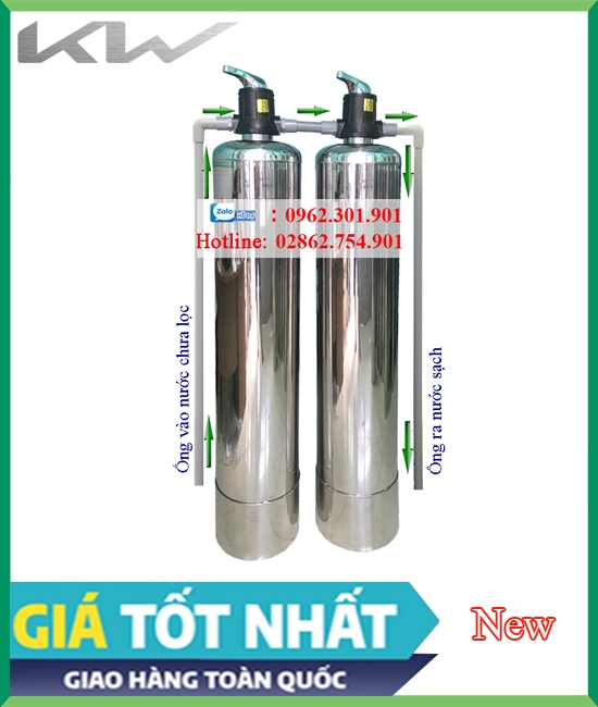 Bình lọc nước tổng sinh hoạt 2 bình inox 304 