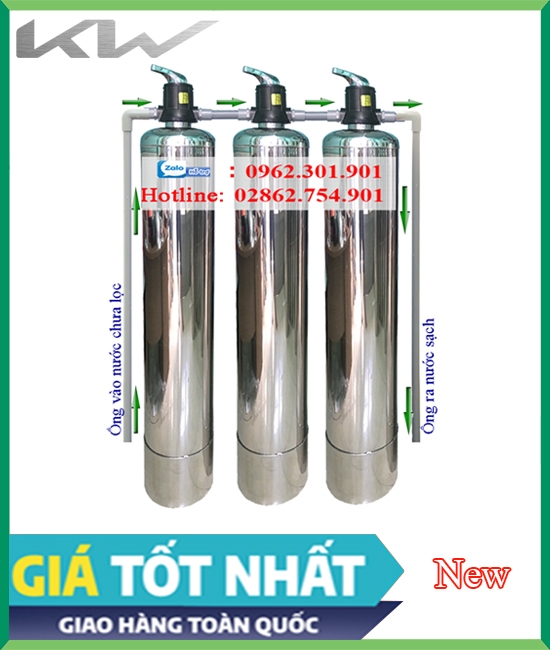 Hệ thống lọc tổng 3 bình inox 304