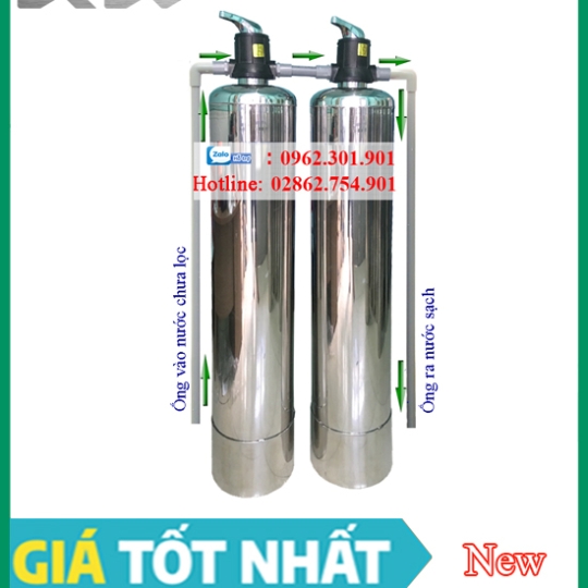 Bình lọc nước tổng sinh hoạt 2 bình inox 304 